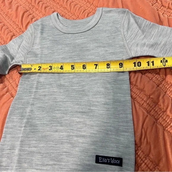 ELLA’S WOOL Baby Base Layer Set – 100% Pure Merino Wool, Grey (12-18 Months) - Picture 2 of 7